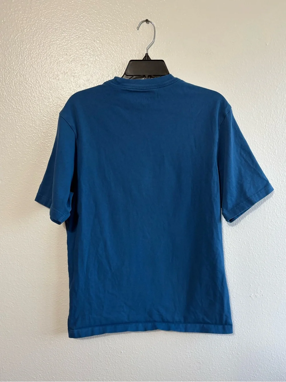 Air Jordan Mens Small Sneaker Patch Embroidered Industrial Blue Tee Shirt Sporty
